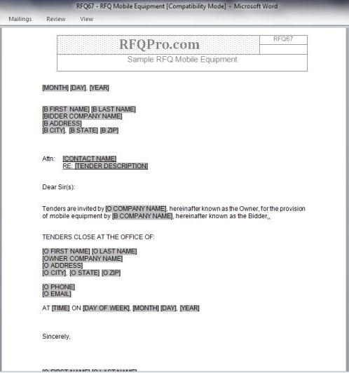 RFQ - Request for Quote Archives - RFP Templates  Free 